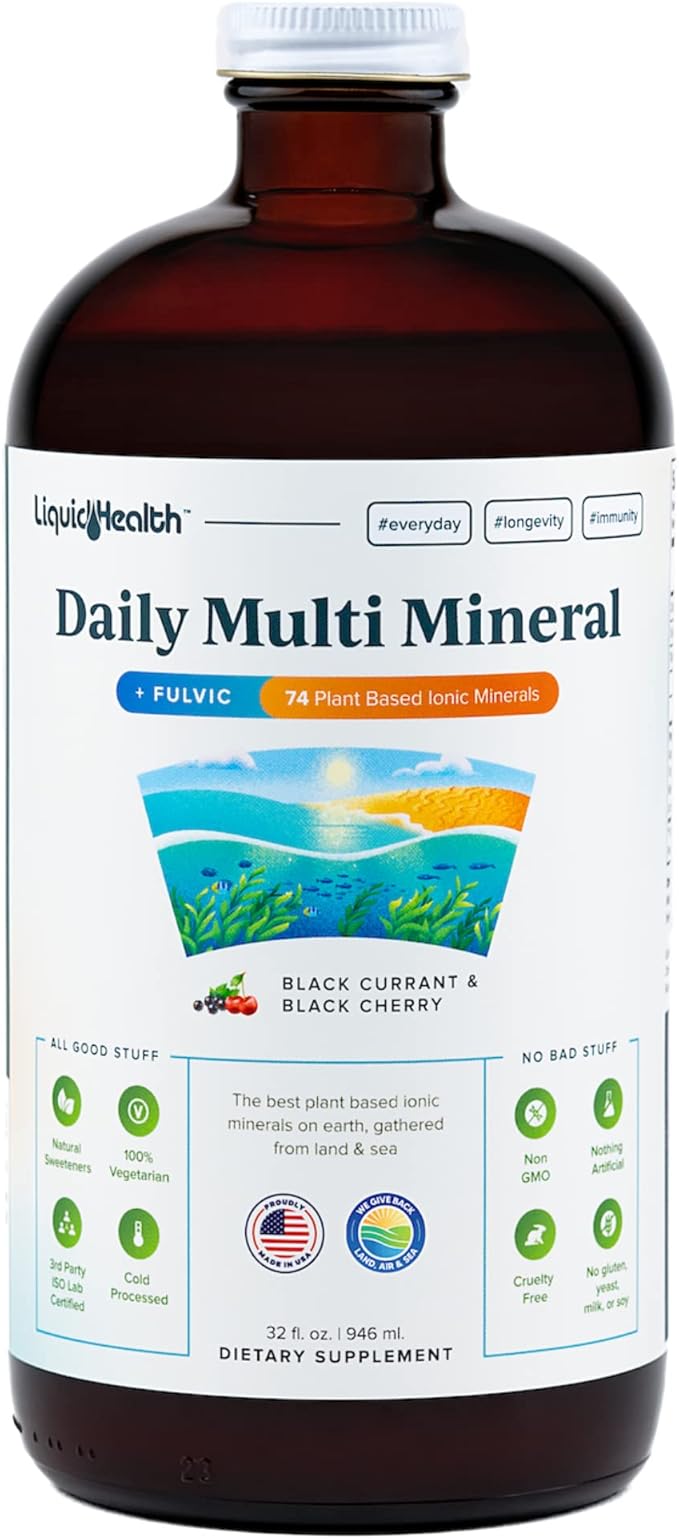 LIQUIDHEALTH Muscles Bones &amp Joints Liquid Vitamin Bundle with Daily Multi Mineral Optimum Joint Liquid Glucosamine and Calcium &amp Magnesium Supplements - Bone &amp Joint Health Energy Ve