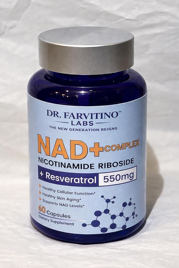 NAD+ 550mg – Cellular Energy &amp Healthy Aging Support – Nicotinamide Adenine Dinucleotide Supplement – 60 Capsules
