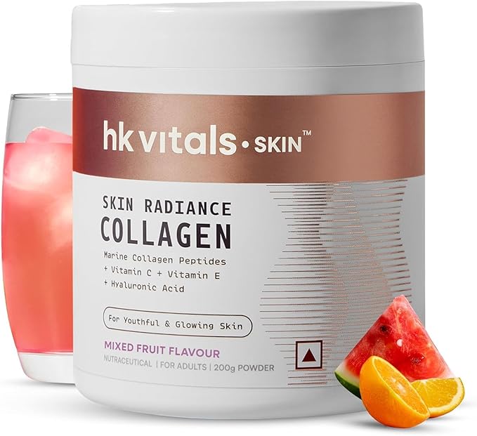Skin Radiance Marine Collagen Supplement (Mixed Fruit 200g) | with Vitamin C E Sodium Hyaluronate | for Healthy Skin Hair &amp Nails