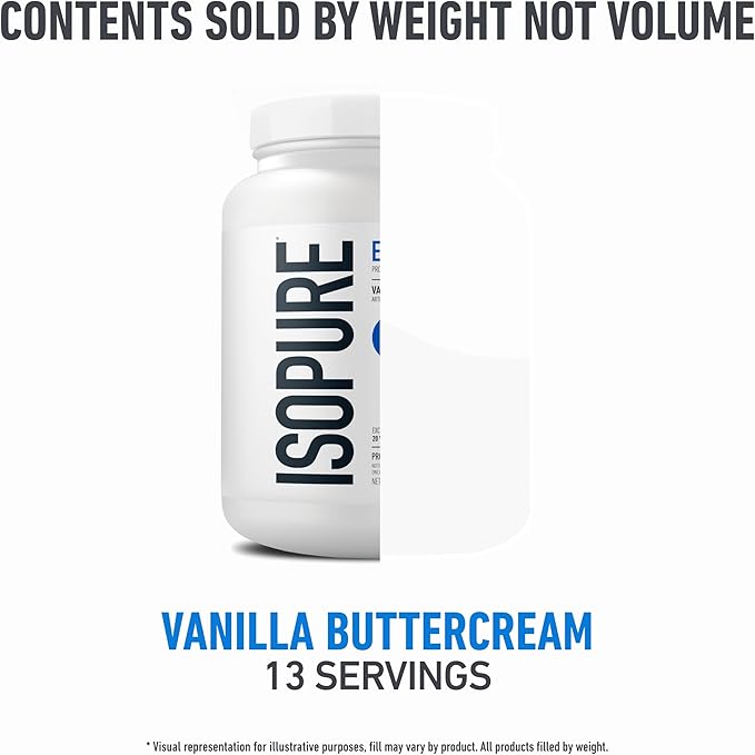 Isopure Essentials 100% Whey Protein Powder with Vitamins 20g Protein Per Serving Vanilla Buttercream 13 Servings (Pack of 1)