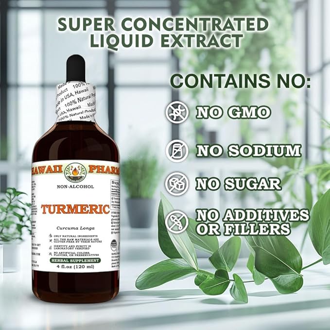 Turmeric (Curcuma Longa) Dry Rhizome Glycerite All Natural Vegan Lab Tested Alcohol-Free Liquid Extract - 2 fl.oz