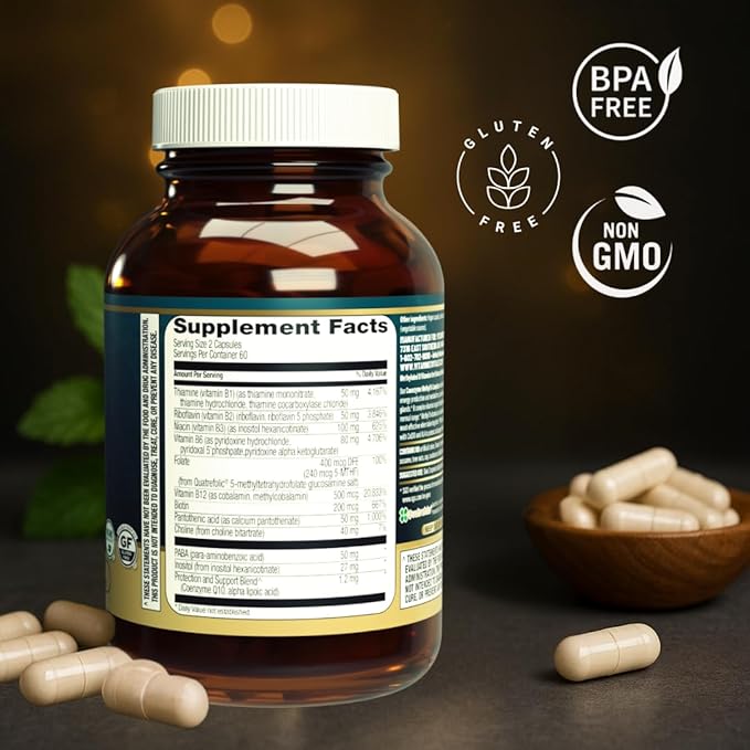 Coenzyme Methyl B-Complex – 120 Vegan Capsules | Advanced Energy &amp Metabolism Support | Active B Vitamins