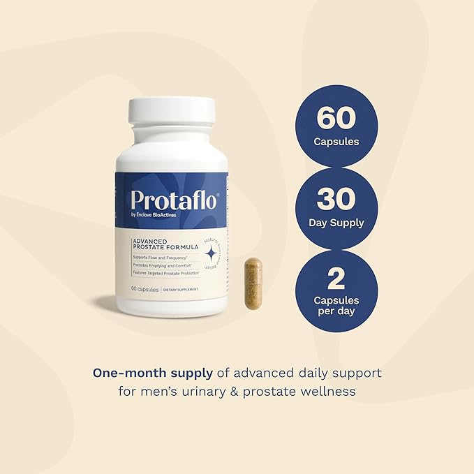 Prostate Supplements for Men - Supports Urinary Flow &amp Bladder Control | Probiotics + Black Walnut Nettle Turmeric Lycopene Pumpkin Seed Vitamin D3 &amp K2 Zinc + Selenium 60 Caps