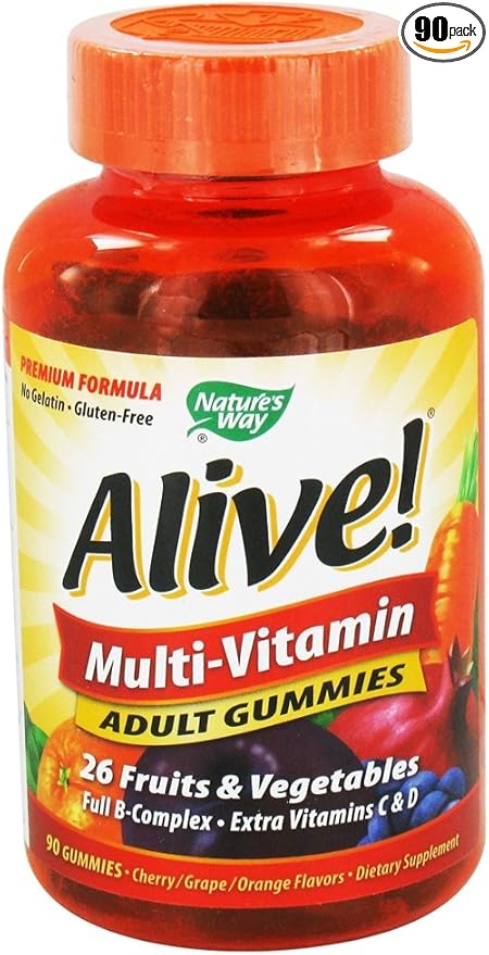 Nature's Way Alive Adult Multivitamin Gummy Chew 90ct Bottle