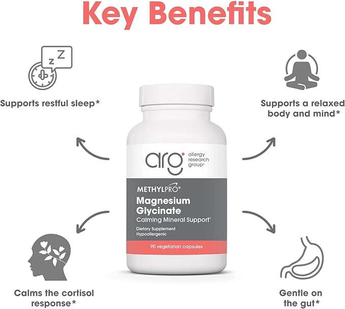 MethylPro Magnesium Glycinate - Magnesium Supplements with 125mg of Magnesium Bisglycinate per Capsule - Support Deep Rest and Healthy Methylation - Pairs Well with L-Methylfolate (90 Capsules)