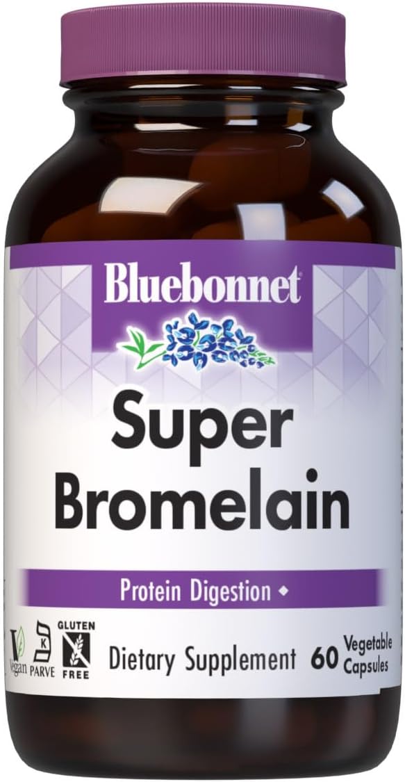 Bluebonnet Super Bromelain Vegetarian Capsules 500 mg 60 Count