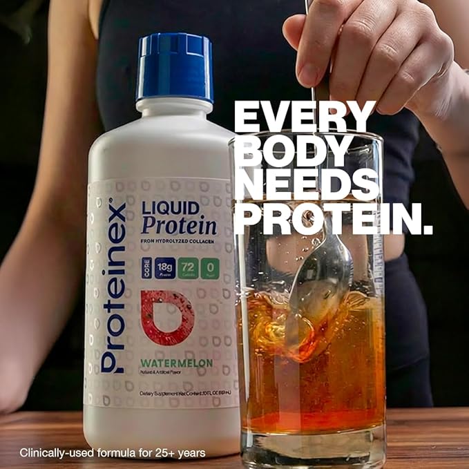 Proteinex Medical Grade Liquid Hydrolized Collagen Protein - Women and Men for Healthy Skin Hair and Nails Zero Sugars &amp Ready to Drink Protein Drink (16 Fl Oz Cherry)