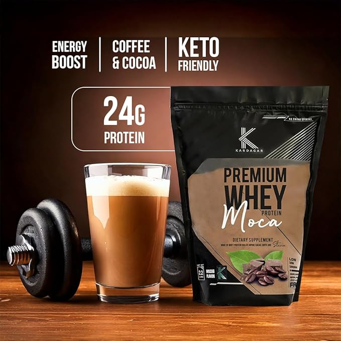KARDAGAR Premium Whey Protein | Mocha | Whey Protein Isolate | 33 Servings | 2.2 LBS