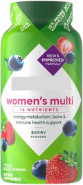 Vita Women's Multivitamin Gummies 220 Count - Daily Supplement with 16 Key Nutrients - Supports Energy Metabolism Bone &amp Immune Health - Berry Flavors