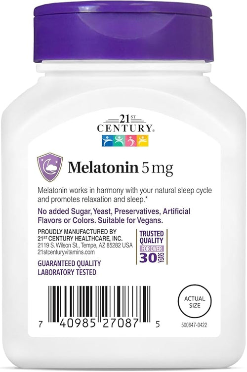 21st Century Melatonin 5mg Tablets - 120 ct Pack of 3
