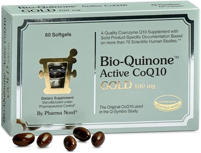 Pharma Nord Bio-Quinone Gold Coenzyme Q10 100mg | The Original CoQ10 | High Absorption Backed by Research | Essential Antioxidant for Energy Heart Health and Fertility Support* | 60 Softgels