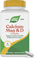 Nature's Way Calcium Magnesium &amp Vitamin D3 Complex Healthy Bones &amp Teeth Muscle Function and Relaxation* Gluten Free 250 Capsules (Packaging May Vary)