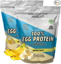 Healthy 'N Fit 100% Egg Protein- Banana 2 Pack (4 lb Total) : 100% Egg White Protein Plus Natural Peptides. Naturally Flavored &amp Sweetened Keto &amp Paleo Friendly.