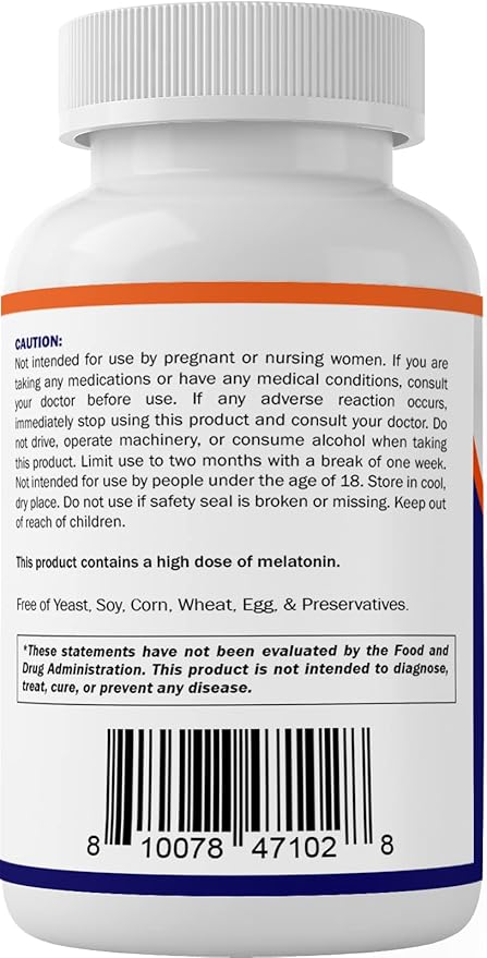 Vitamatic Melatonin 60mg with B6 Magnesium L-Theanine L-Tryptophan 5-HTP GABA Valerian Chamomile Passion Flower Ashwagandha &amp Black Pepper