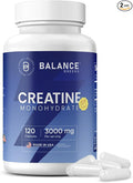 Creatine Monohydrate 3000mg 120 Capsules – Non-GMO Gluten-Conscious High-Purity Pre-Workout Supplement for Muscle Growth and Enhanced Performance – Micronized Formula