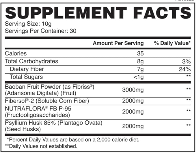 Apollon Nutrition Fiber Fuel – Premium Soluble and Insoluble Fiber Supplement for Gut Health Digestion and Regularity – 30 Servings – Unflavored Prebiotic Fiber Powder (30 Serving Mixed Berry)