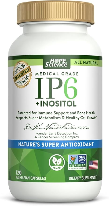 Active Again Hope Science IP6 Inositol 120 caps - Whole Body Immune Support with Nature's Most Potent Antioxidant - IP6 Inositol Supplement for Enhanced Immunity Bone Kidney and Heart Health