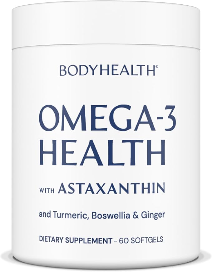 BodyHealth Omega 3 Health Fish Oil Supplement for Women and Men Heart and Brain Health Fish Oil Pills Fatty Acid Supplements Omega 3 Vitamins - 60 Soft Gels