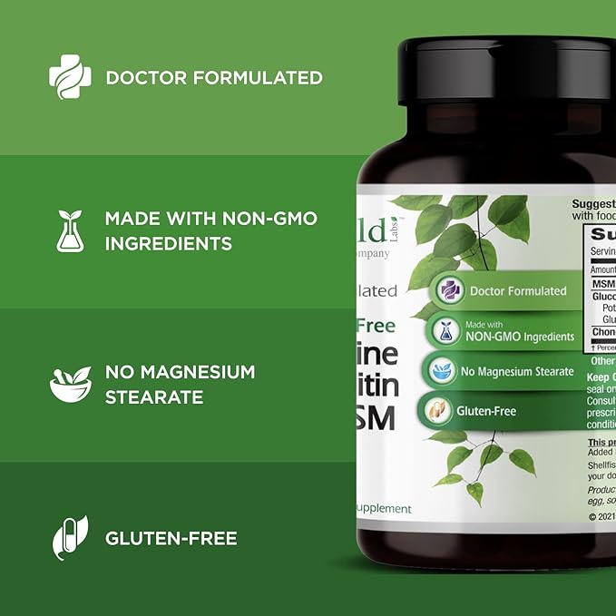 Emerald Labs Glucosamine &amp Chondroitin with MSM - Bone Health &amp Joint Health Supplement - Gluten-Free - 120 Capsules (30-Day Supply)
