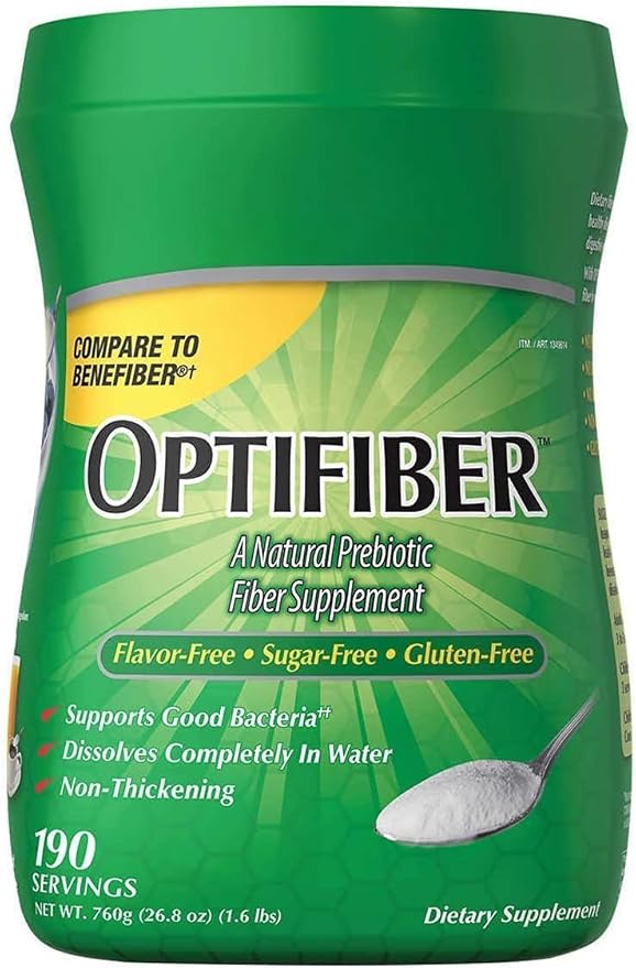 Optifibe'r Powder by Kik-Iand Fiber Supplement 25.6 oz (190 Servings)