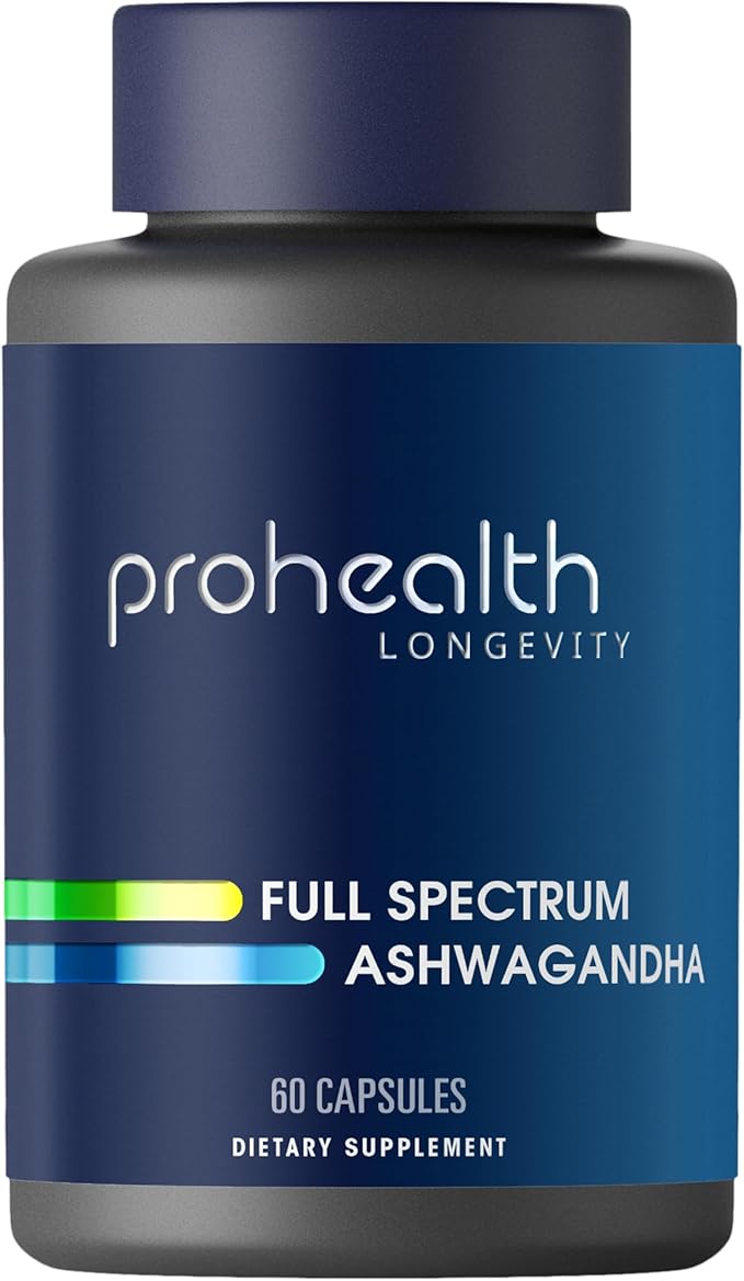 ProHealth Ashwagandha Supplement 60 Capsules Organic Root Extract &amp Powder Ashwagandha for Women &amp Men Supports Stress &amp Sleep