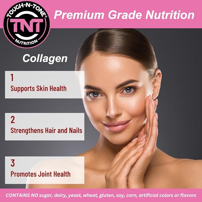 TOUGH-N-TONE Collagen Peptides Powder – Grass-Fed 560g | 20g Protein per Serving Unflavored Non-GMO Gluten-Free Dairy-Free No Sweeteners or Fillers – Supports Skin Hair &amp Digestive Health