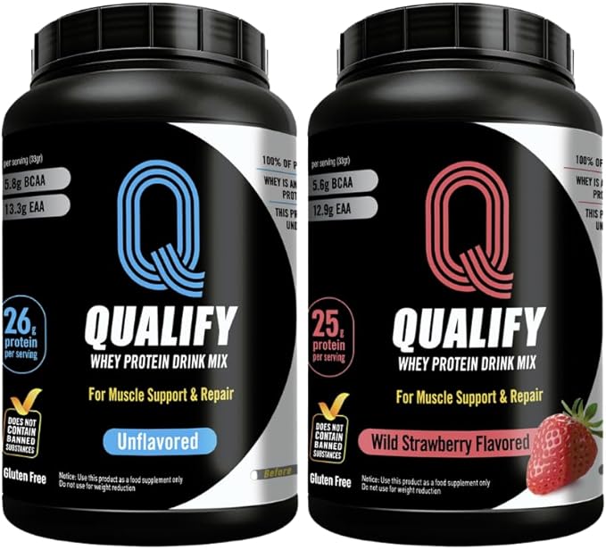 Unflavored + Wild Strawberry Whey Protein Bundle – Gluten-Free Kosher Post-Workout Recovery 26g &amp 25g Protein