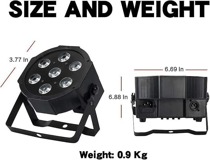 SHEHDS Par Can Lights LED 7x18W RGBWAP 6in1 Wash Stage Lights Remote and DMX512 Control Uplights Sound Activated Auto Run Flat for Christmas Wedding Party Disco - 1 Pack