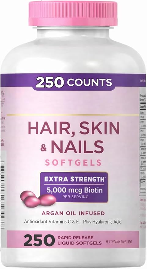 GOOFY TURTLE Natural Hair Skin and Nails 5000 mcg of Biotin - 250 Coated Tablets Extra Strength