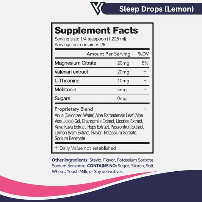 Sleep Drops – Berry Flavor Liquid Sleep Aid with Melatonin L-Theanine &amp Botanicals – Fast-Acting Natural Sleep Support – Alcohol-Free – 2 fl oz (60 mL)