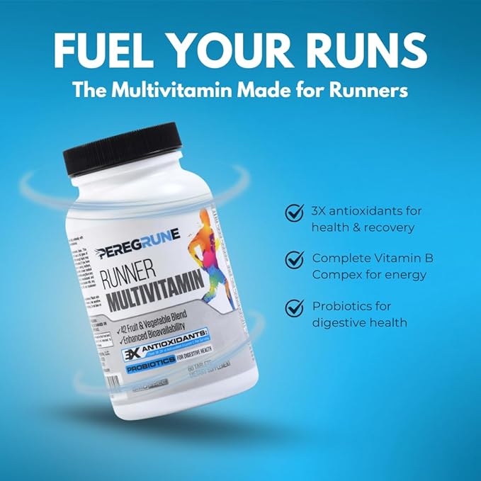 Runner Multivitamin | Engineered Vitamin with Antioxidants and Complete B Complex to Support Endurance &amp Energy | Probiotics Whole Foods | Certified Running Supplements