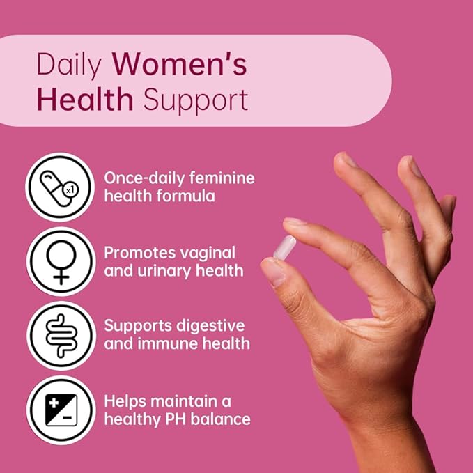 Vaginal Women Probiotic pH Balance with Prebiotics &amp Lactobacillus Probiotic Blend - Women's Vaginal Health Supplement - Promote Healthy Vaginal Odor &amp Vaginal Flora 30 Capsules