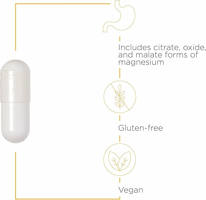Integrative Therapeutics Tri-Magnesium - Supports Cellular Energy &amp Energy Metabolism* - Magnesium Supplement for Heart &amp Nerve Health Support* - Dairy-Free &amp Gluten-Free - 90 Capsules (90