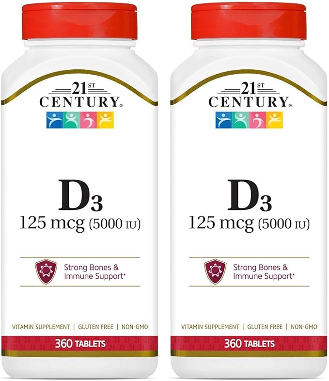 21st Century D 5000 IU Tablets 360 Count (Pack of 2)
