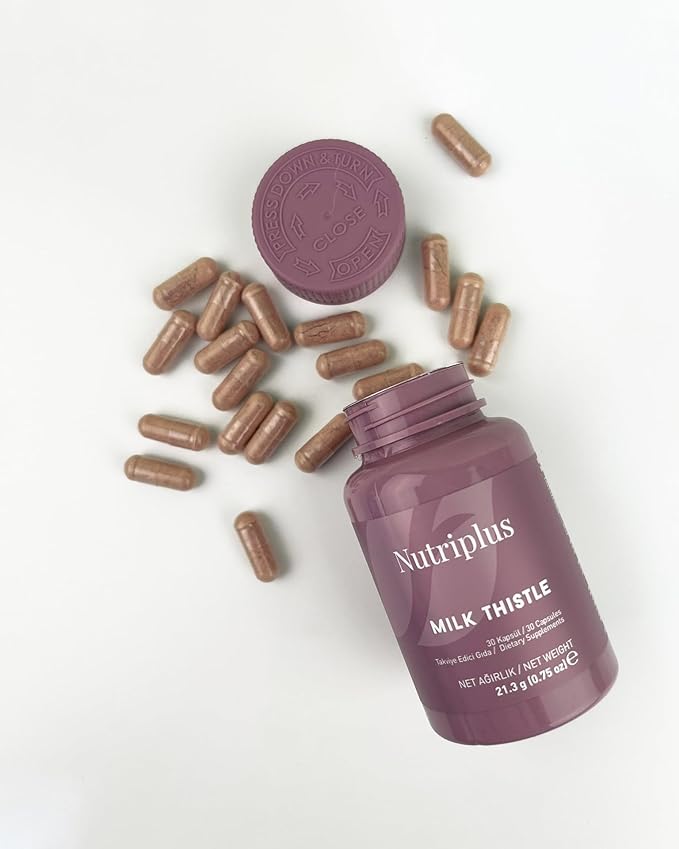 FARMASi Nutriplus Milk Thistle - Silymarin Extract Vegan Herbal Supplement 30 Capsules