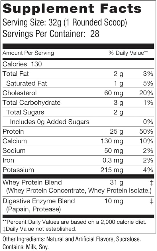 Whey Protein Powder - Post Workout Whey Protein Isolate for Muscle Recovery Non-GMO Superior Taste BCAAs Tested and Certified Cinnamon Swirl 2 Pounds