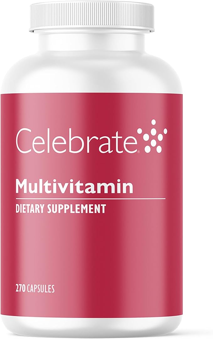 Celebrate Vitamins Bariatric Multivitamin Iron Free - Post Gastric Bypass &amp Sleeve Gastrectomy Supplement for Men &amp Women - Essential Minerals &amp Vitamins A B D &amp E (270 Capsules)