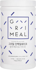 GRIMEAL Meal Replacement Shake ㅣ 12 Flavors for Daily Nutrition ㅣ High Protein Low Sugar Formula ㅣ Plant &amp Whey Protein Blend ㅣ Includes 11 Vitamins &amp Minerals ㅣ Blueberry Yogurt 750g Powder