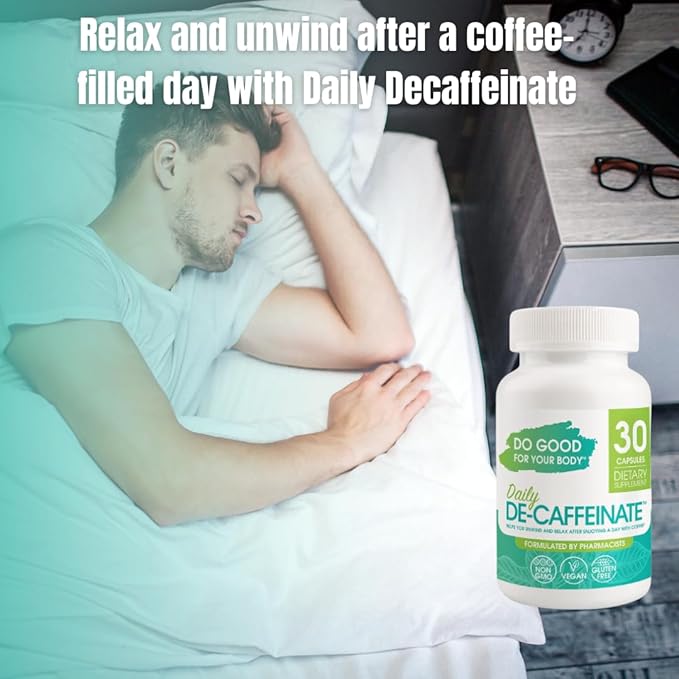 Daily De-Caffeinate for Coffee Lovers – Rutaecarpine Supplement for Relaxation After Caffeine – Non-Melatonin Non-Addictive Evening Formula 30 Capsules (Pack of 3)