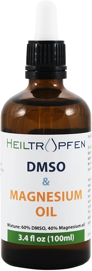 DMSO &amp Magnesium Oil Mixture by Dr. Hartmut Fischer (3.4 Oz) Pharmaceutical Grade Ingredients High Purity Low Odor Heiltropfen®