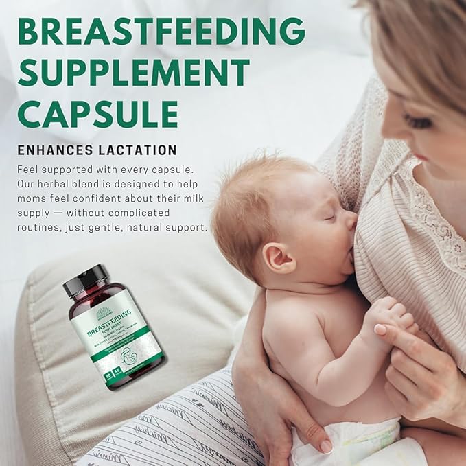Breastfeeding Supplement - Support Increase Milk Supply with Fenugreek Fennel and Milk Thistle - Lactation Support Supplements for Supports Healthy Breast Milk Production 90 Capsules