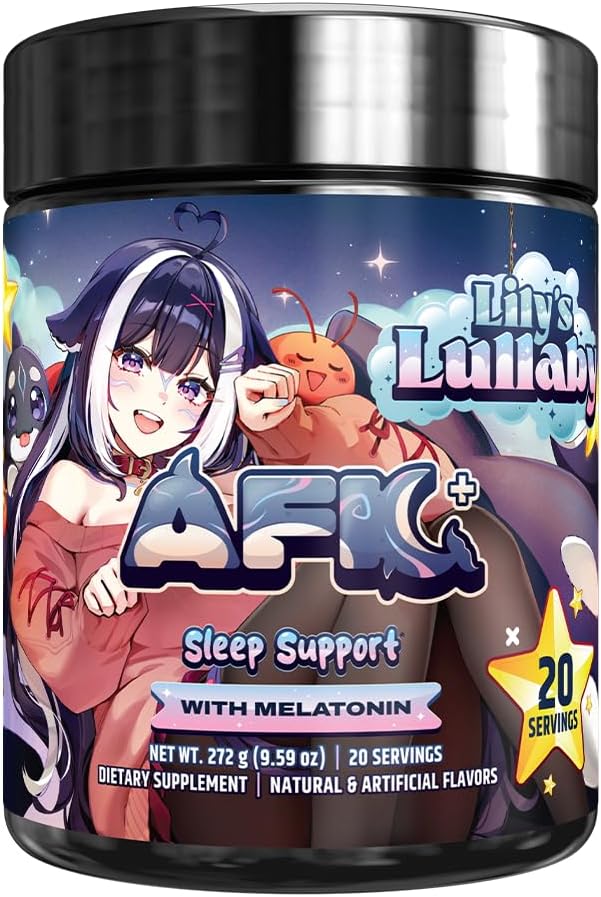 Gamer Supps AFK+® (with Melatonin): Lily's Lullaby Hot Cocoa by Shylily - 20 Servings - Keto Friendly Magnesium-Focused Sleep Support Supplement Apigenin Sugar Free