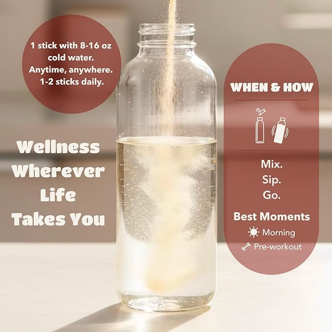 NUR Clear Whey Protein Drink Mix + Energy Fermented BLG Single-Serve Sticks 12-Pack – Lactose-Free Keto-Friendly Zero Sugar No Artificial Sweeteners