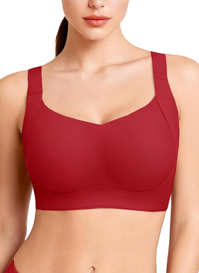 REALWILL Women Everyday Comfortable Wireless Bra Supportive Push Up Minimizer Bras Full Coverage Soft Seamless Tshirt Bras