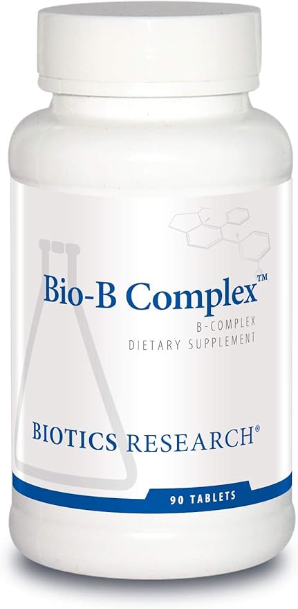 Biotics Research Bio B Complex High Potency B-Complex with Folate and Vitamins B2 B6 and B12 for Energy Production Supports Cardiovascular Function metabolic Pathways Brain Health 90 Tabs