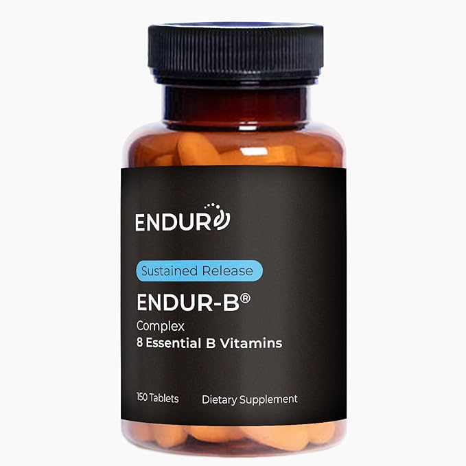 ENDUR-B Complex - SR (Sustained Release) Energy Healthy Aging Cardiovascular Support - B2 B3 B5 B6 Folic Acid B12 Biotin - Designed for Optimum Nutrient Delivery - 150 Tablets
