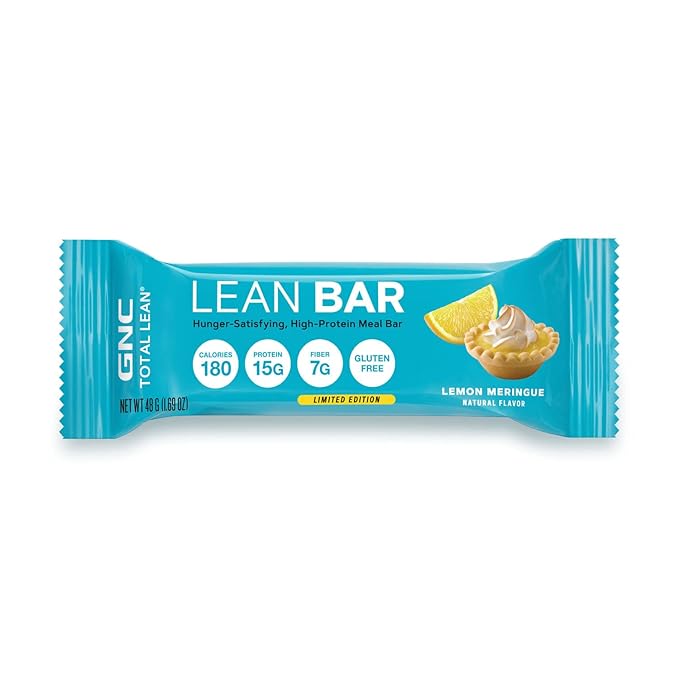 GNC Total Lean Bar | Hunger-Satisfying High-Protein Meal Bar Supports a Healthy Metabolism | Lemon Meringue | 5 Bars Per Box