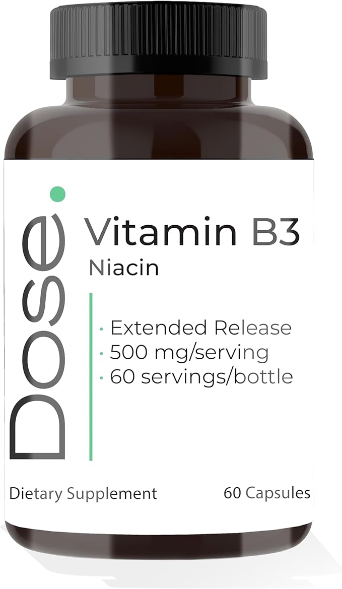 Daily Vitamin B3 Niacin – Natural Formula for Overall Wellness - 60 Capsules