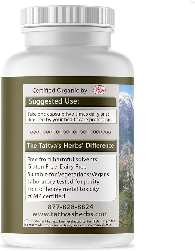 Tattva's Herbs Cardiopure Herbal Ayurvedic Supplement Vegetarian Capsules Ashwagandha Rauwolfia &amp Arjuna Full Spectrum Co2 Extracts Veggie Capsules 240 Count 25 Years of Premium Service
