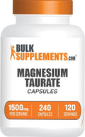 BulkSupplements.com Magnesium Taurate Capsules - Magnesium Supplement Magnesium Taurate 1500mg - Gluten Free 2 Capsules per Serving 240 Capsules (Pack of 1)